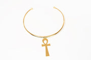 Collier + Pendentif Croix Ank (7cm)